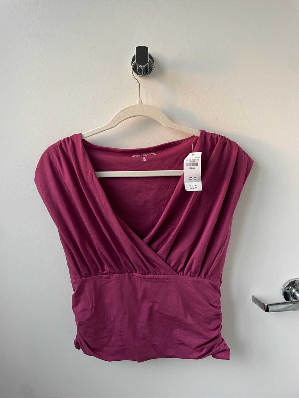 Abercrombie & Fitch Sleeveless Modal-Blend Top in Deep Magenta